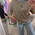T-Shirt | Streep | Brown/Blue - wonder & melon - wonder & melon