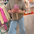 T-Shirt | Streep | Brown/Blue - wonder & melon - wonder & melon