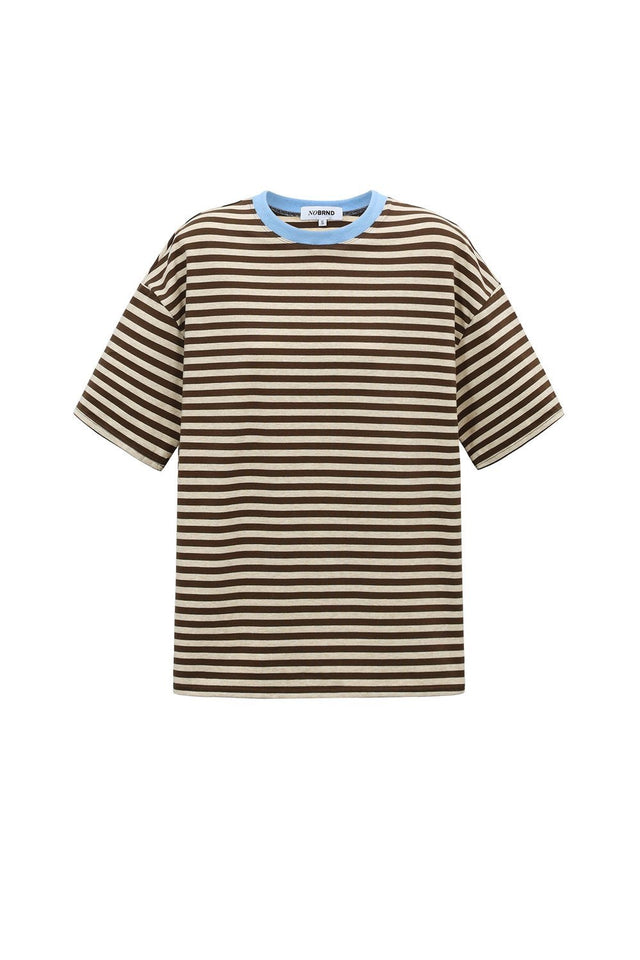 T-Shirt | Streep | Brown/Blue - wonder & melon - wonder & melon