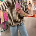 T-Shirt | Streep | Brown/Blue - wonder & melon - wonder & melon