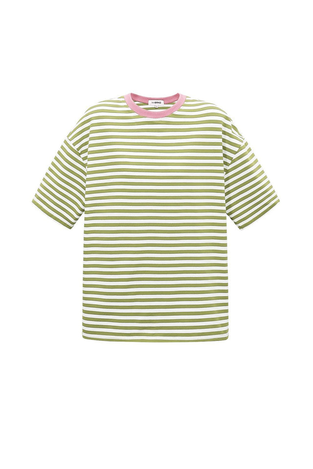 T-Shirt | Streep | Green/pink - wonder & melon - wonder & melon