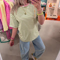 T-Shirt | Streep | Green/pink - wonder & melon - wonder & melon
