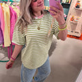 T-Shirt | Streep | Green/pink - wonder & melon - wonder & melon