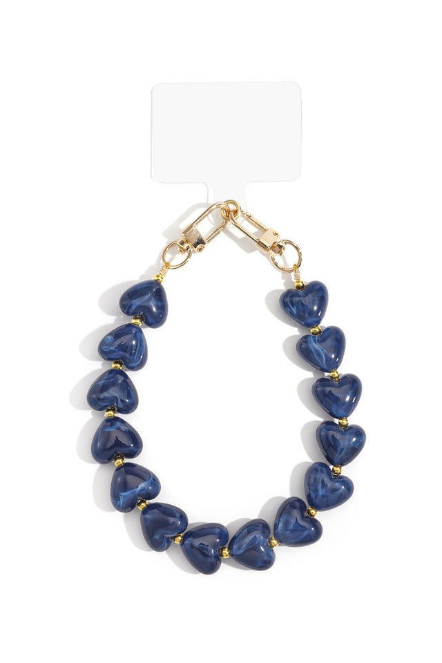 Telefoonkoord | Heart Luxe | Dark Blue - wonder & melon - wonder & melon