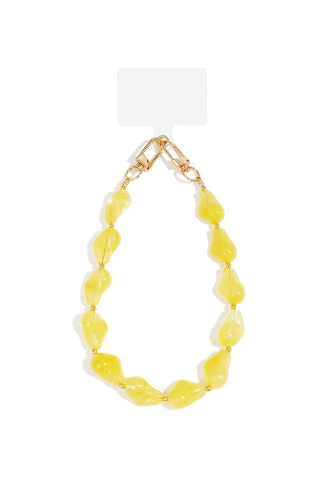 Telefoonkoord | Kralen Luxe | Bright yellow - wonder & melon - wonder & melon