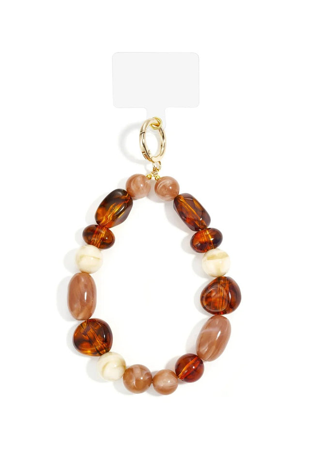 Telefoonkoord | Kralen Luxe | Brown - wonder & melon - wonder & melon