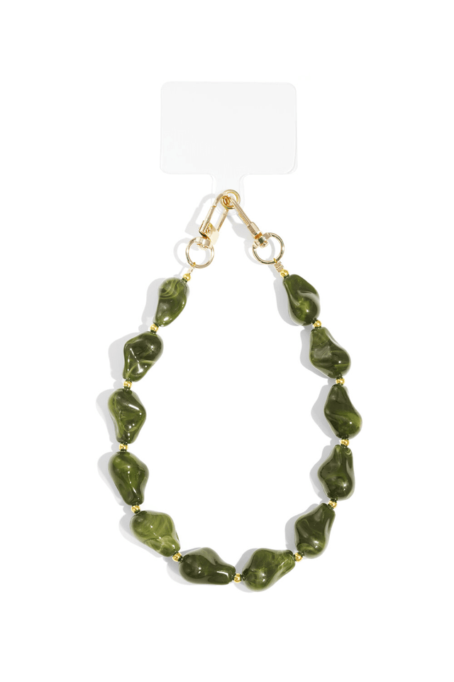 Telefoonkoord | Kralen Luxe | Dark green - wonder & melon - wonder & melon