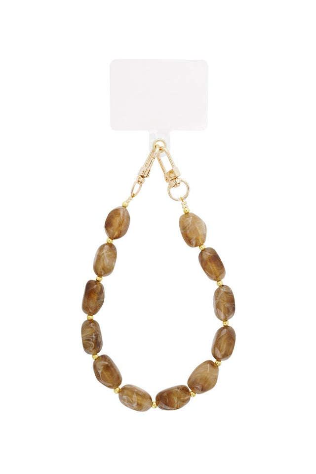 Telefoonkoord | Kralen Luxe | Light Brown - wonder & melon - wonder & melon