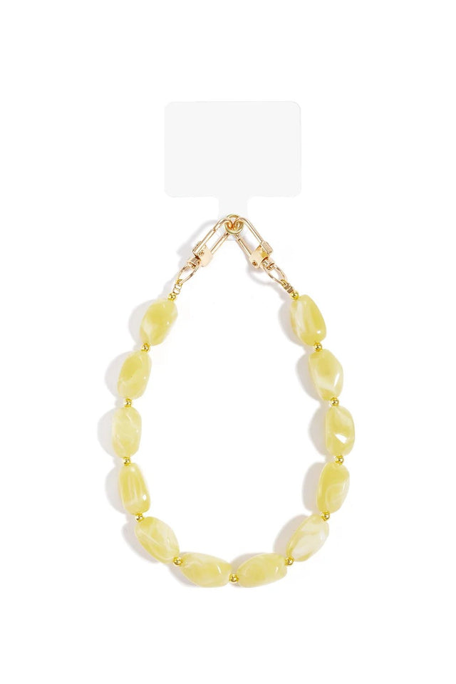 Telefoonkoord | Kralen Luxe | Yellow - wonder & melon - wonder & melon