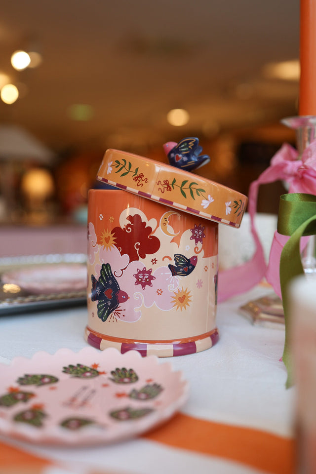 Voorraadpot | Oranje | Vogel - All the luck in the world - wonder & melon