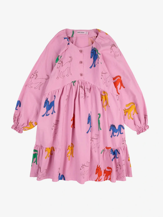 Wonder Horse all over woven dress | Bobo Choses - Bobo Choses - wonder & melon