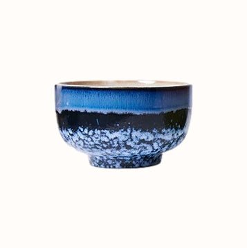 70s ceramics noodle kom - blauw zwart - HKliving - wonder & melon