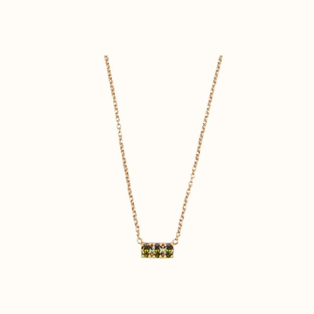 Amour Goldplated Ketting Rechthoek Klein Groen - All the luck in the world - wonder & melon