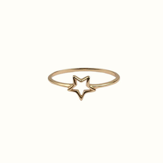 Bliss goldplated ring open ster - All the luck in the world - wonder & melon