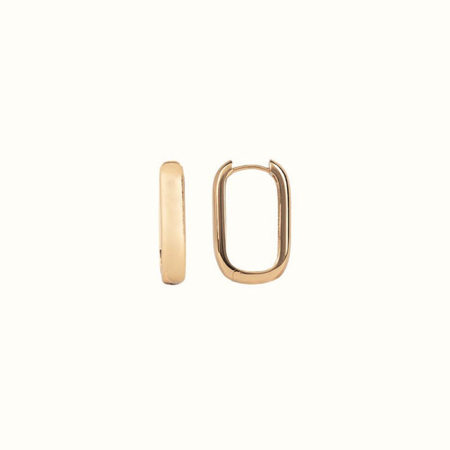 Essentials silver or goldplated hoop huggie ovaal egaal - All the luck in the world - wonder & melon