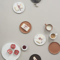 Inka Lunch/Dessert Plate - Pack of 2 White/ Light Brown - OYOY Living Design - wonder & melon