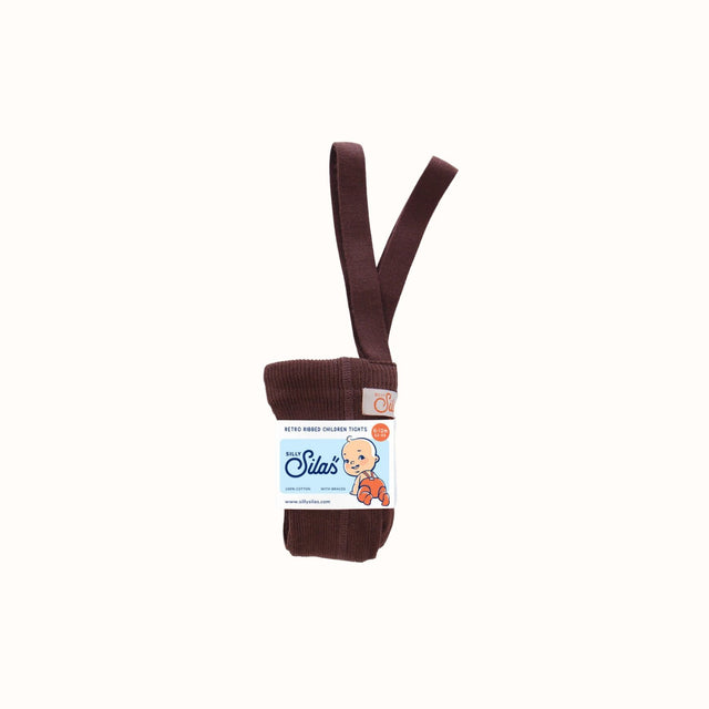 Katoenen maillot met voetje | Chocolate brown - Silly Silas - wonder & melon