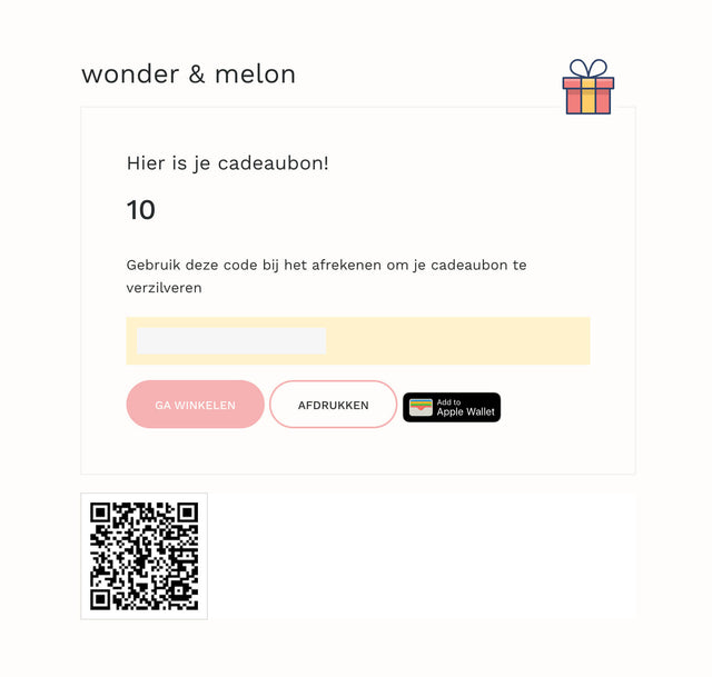 Wonder & Melon Cadeaubon - wonder & melon - wonder & melon